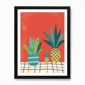 Pineapples And Plants Art Print