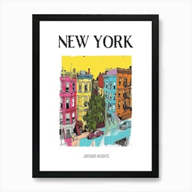 Jackson Heights New York Colourful Silkscreen Illustration 4 Poster Art Print