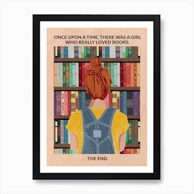 Book Girl (Redhead) Art Print