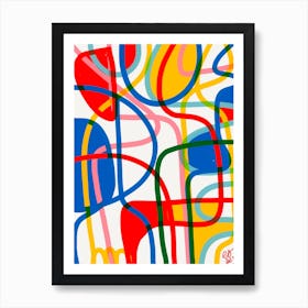 Abstract Lines Mondrian Art Print