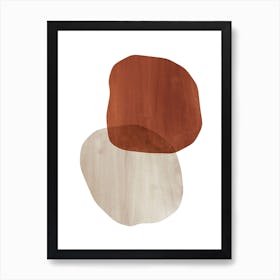 Abstract watercolor stones, terracotta tone Art Print