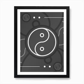Abstract Geometric Glyph Array in White and Gray n.0008 Art Print
