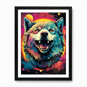 Wolf In Space 1 Art Print