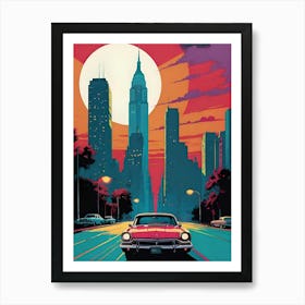 New York City At Sunset Art Print