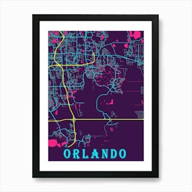 Orlando Map Poster 1 Art Print