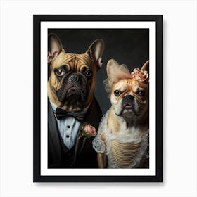 French Bulldog Wedding Art Print