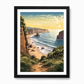 Great Ocean Walk Australia 2 Vintage Travel Illustration Art Print