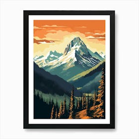 North Cascades National Park Retro Pop Art 16 Art Print