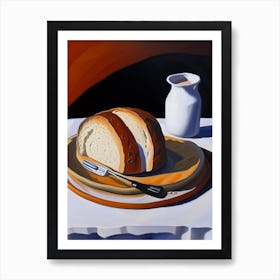 Bannock Bread Bakery Product Acrylic Painting Tablescape Art Print