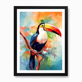 Colourful Watercolour Toucan 3 Art Print