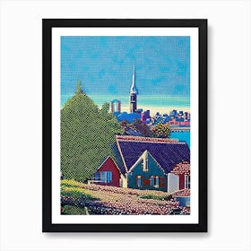 Everett, City Us  Pointillism Art Print