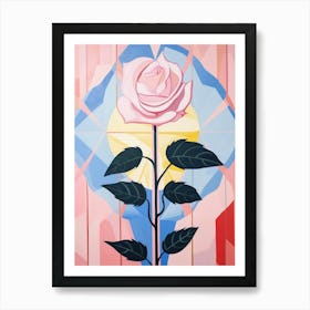 Rose 7 Hilma Af Klint Inspired Pastel Flower Painting Art Print