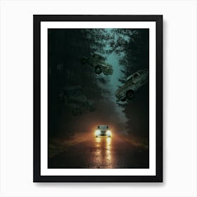 Flying Ghost Cars Art Print