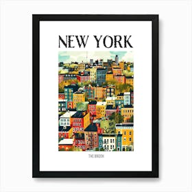 The Bronx New York Colourful Silkscreen Illustration 4 Poster Art Print
