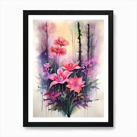 Flowers In The Forest 3 Art Print