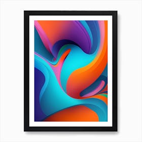 Abstract Colorful Waves Vertical Composition 88 Art Print