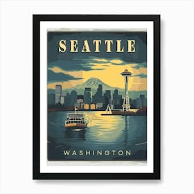 Vintage Travel Poster Of Seattle Art Print