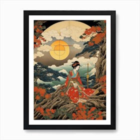 Mount Takao, Japan Vintage Travel Art 2 Art Print