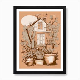 Cacti House Illustration 1 Poster