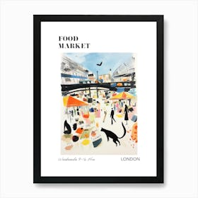 The Food Market In London 2 Illustration Poster Art Print