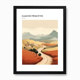 Camino Primitivo Spain 1 Hiking Trail Landscape Poster Art Print