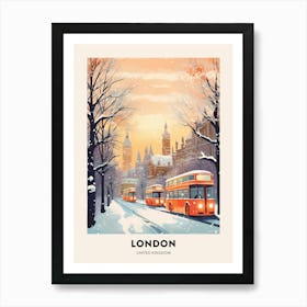 Winter Night  Travel Poster London United Kingdom 4 Art Print
