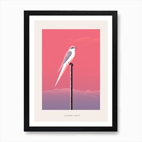 Minimalist Chimney Swift 1 Bird Poster Art Print