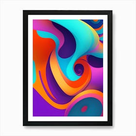 Abstract Colorful Waves Vertical Composition 90 Art Print