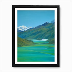 Huascarán National Park Peru Blue Oil Painting 1  Art Print