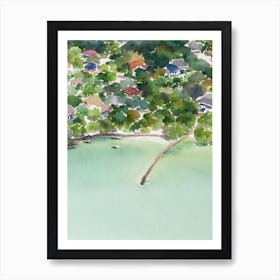 Tioman Island Malaysia Watercolour Tropical Destination Poster