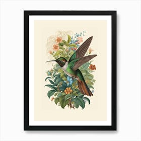 Hummingbird botanical flower beauty 8 Art Print