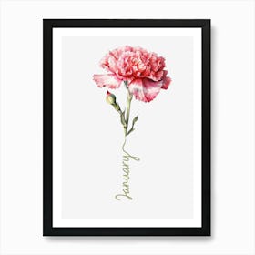 January Birth Flower Birth Month Botanical Art Print