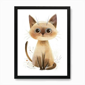 Oriental Shorthair Cat Clipart Illustration 4 Art Print