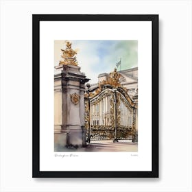 Buckingham Palace, London 2 Watercolour Travel Poster Art Print