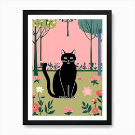 Cat In The Garden 3 Art Print