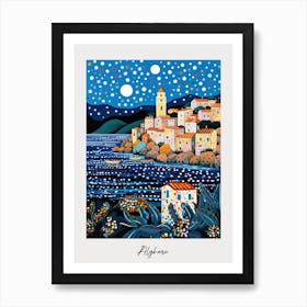 Poster Of Alghero, Italy, Illustration In The Style Of Pop Art 4 Art Print