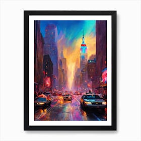 New York City At Night 1 Art Print