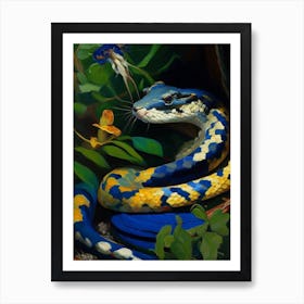 Japanese Rat Snake Painting Art Print