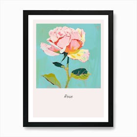 Rose 7 Square Flower Illustration Poster Art Print
