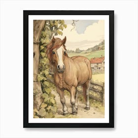 Storybook Animal Watercolour Horse 2 Art Print