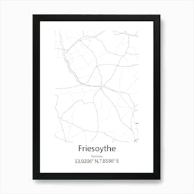 Friesoythe,Germany Minimalist Map Art Print