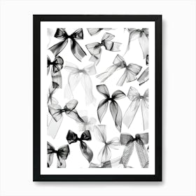 Black And White Bows 1 Pattern Art Print