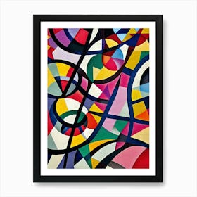 Midcentury Modern Abstract Painting Contemporary Art Background Reproduction Simple Artwork Art Print