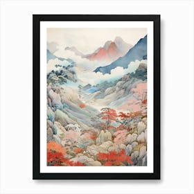 Shosenkyo Gorge In Yamanashi, Ukiyo E Drawing 1 Art Print
