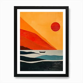 Sunset At The Beach, Hawaii Art Print