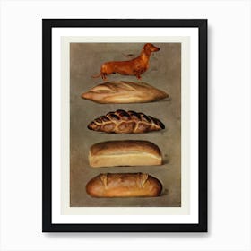 Bread And Dachshund Art Print