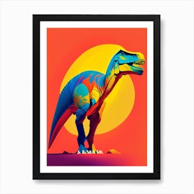 Sauroposeidon 1 Primary Colours Dinosaur Art Print