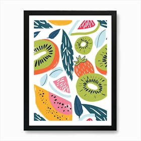 Kiwi Close Up Illustration 3 Art Print