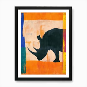 Rhino 2 Cut Out Collage Art Print