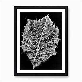 Bael Leaf Linocut 2 Art Print